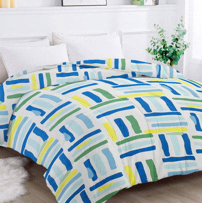Flipkart SmartBuy Printed Double Comforter for  AC Room(Microfiber, White & Multi10)
