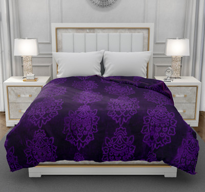 SPANGLE Self Design Double AC Blanket for  AC Room(Microfiber, Purple)