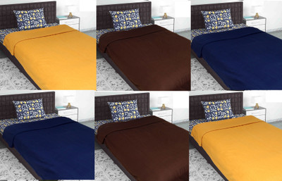 Evolife Embroidered King Fleece Blanket for  Mild Winter(Polyester, Blue + Rust + Brown)