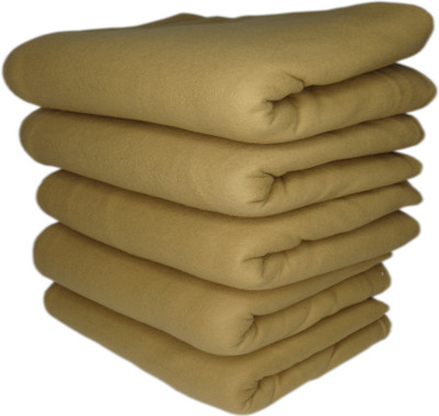 HOMIEE Solid Double Fleece Blanket for  Heavy Winter(Polyester, Rust)