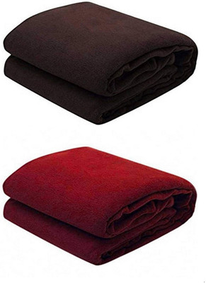 NOSAJO Solid Single Woollen Blanket for  Mild Winter(Woollen Blend, Maroon Coffee)