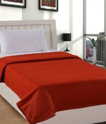 n g products Solid Single Fleece Blanket for  Mild Winter(Polyester, Orange)