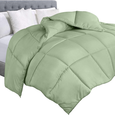 Blue Home Solid Single Comforter for  Heavy Winter(Poly Cotton, Green)