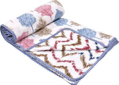 TUNDWAL'S Printed Double Dohar for  Heavy Winter(Cotton, blue tree)