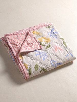 SPENTO Printed Single Comforter for  AC Room(Cotton, PINK 48)