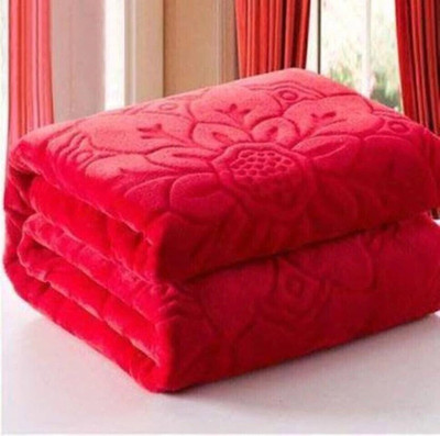 kirshinaENTERPRISES Floral Double Mink Blanket for  Mild Winter(Microfiber, Red)