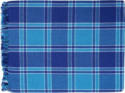 Saagar Tex Checkered Single AC Blanket for  AC Room(Cotton, Blue)