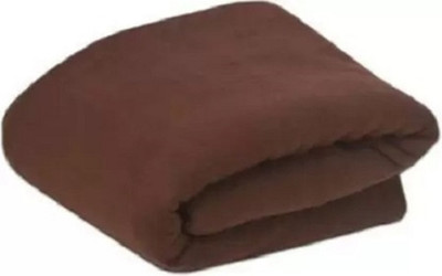 Supreme Home Collective Solid Single Fleece Blanket for  Mild Winter(Polyester, Coffee)