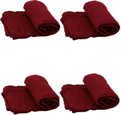 komfey Solid Single Fleece Blanket for  Mild Winter(Microfiber, Maroon)