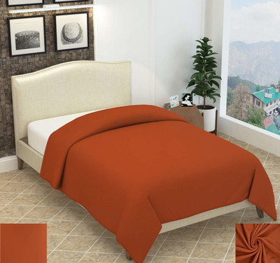 Profit blitz Solid Single Fleece Blanket for  AC Room(Polyester, Orange)