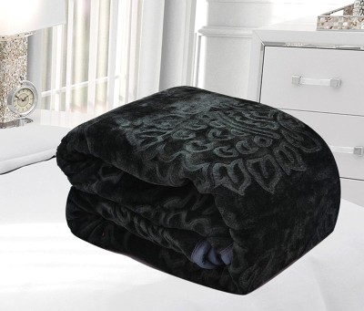 ARIVETS Floral, Printed Single Mink Blanket for  Heavy Winter(Microfiber, Grey)