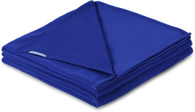 Thermaissance Self Design Single Comforter for  Mild Winter(Polyester, Navy Blue)