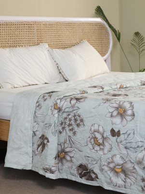 BLAN STAR Printed Double Comforter for  AC Room(Cotton, Grey, Blue)