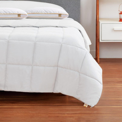 SleepyCat Solid Single AC Blanket for  AC Room(Cotton, White)