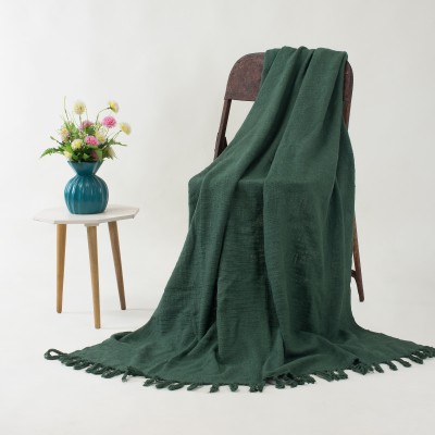 Dmaasa Solid Single Throw for  AC Room(Cotton, Green)