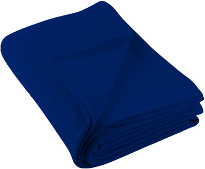 VORDVIGO Solid Single Fleece Blanket for  Mild Winter(Polyester, Blue)