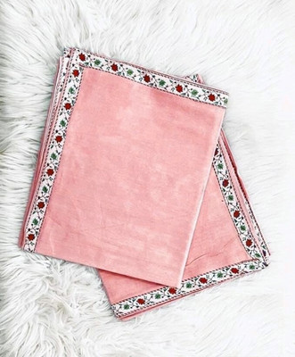 CHANDRAVATI Solid Single Top Sheet for  Heavy Winter(Cotton, Peach)