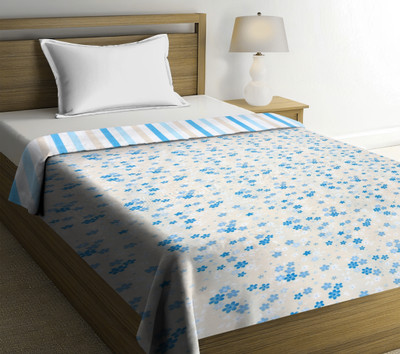 RUSTIC LINEN Printed Single AC Blanket for  AC Room(Cotton, Beige)