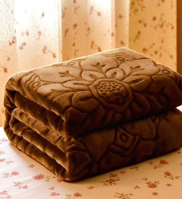 Changers Floral Double Mink Blanket for  Heavy Winter(Polyester, Brown)