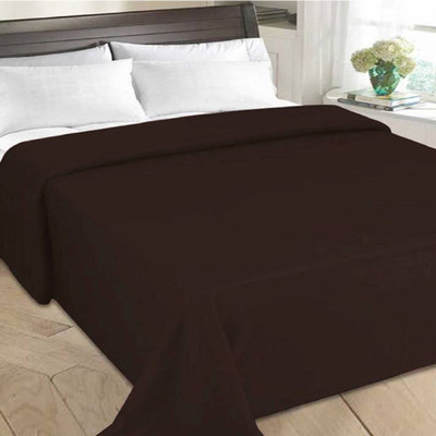 JARS Solid Double Fleece Blanket for  AC Room(Polyester, Brown)
