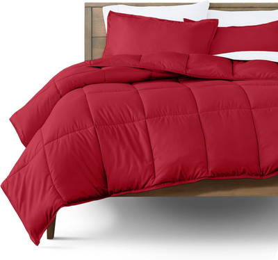 Blue Home Solid Double Comforter for  AC Room(Poly Cotton, Maroon)