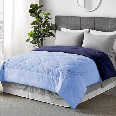 ANU INTERNATIONAL Solid Single Comforter for  Mild Winter(Microfiber, Dark Blue)