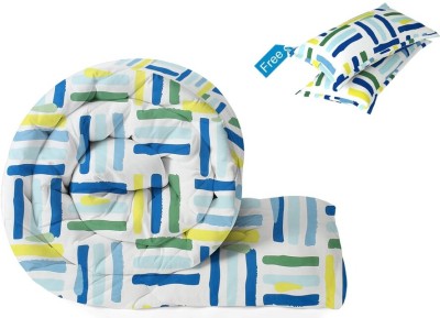 BSB HOME Floral Double Comforter for  Mild Winter(Microfiber, Blue & White & Green & Yellow)