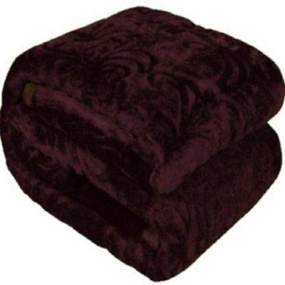 Swikon star Self Design Single Woollen Blanket for  Mild Winter(Woollen Blend, Brown)