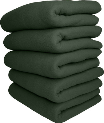 HOMIEE Solid Double Fleece Blanket for  Heavy Winter(Polyester, 5 Green)