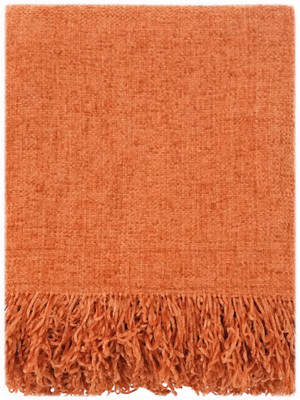 Fashion Throw Solid Crib Throw for  AC Room(Polyester, Burnt Orange)