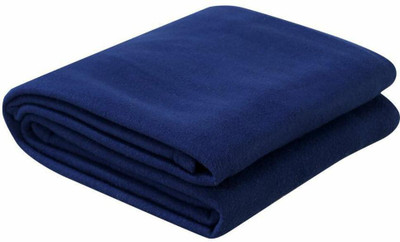 Supreme Home Collective Solid Single Fleece Blanket for  Mild Winter(Microfiber, Navy)