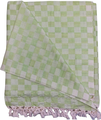 Shishir Checkered Single Comforter for  AC Room(Cotton, Green)