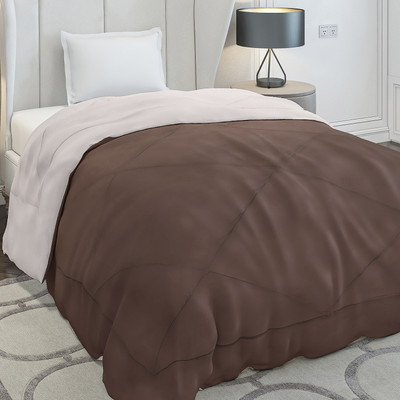 MONTE CARLO Solid Single Comforter for  Mild Winter(Microfiber, Beige)
