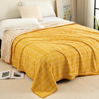 Story@home Printed Double AC Blanket for  AC Room(Cotton, Brown, White)