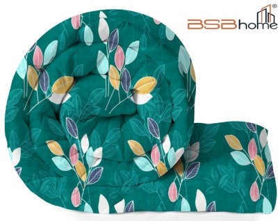 BSB HOME Printed Double AC Blanket for  Heavy Winter(Cotton, Dark Green & Pink & Yellow)