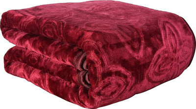 Convalexa Solid Double Mink Blanket for  Heavy Winter(Polyester, Maroon)