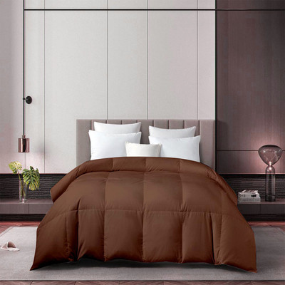 Razzai Solid Single Comforter for  Heavy Winter(Microfiber, chocolate)