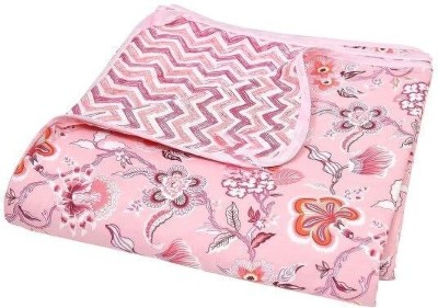 SM DECOR Printed Single Dohar for  AC Room(Cotton, Light Pink)