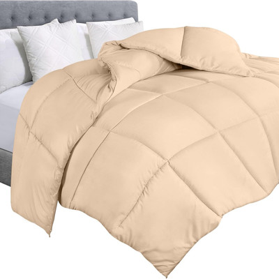 ASHEL Solid Single Comforter for  Heavy Winter(Polyester, Beige)