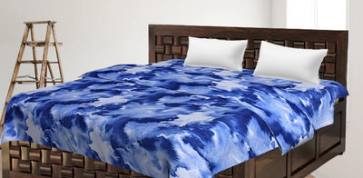 KIXTA Self Design Double AC Blanket for  AC Room(Microfiber, Blue)