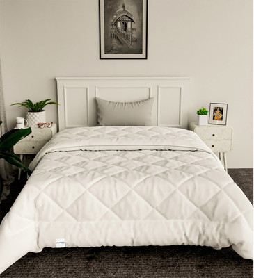 HOMESTIC by Kuber Industries Solid Double Comforter for  Heavy Winter(Microfiber, White)
