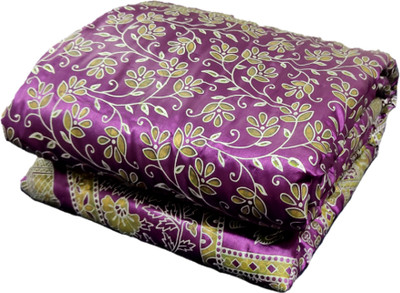 Gnudi Printed Single Quilt for  Heavy Winter(Satin, wine)