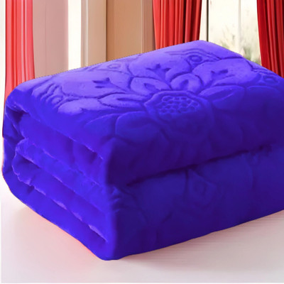 kirshinaENTERPRISES Floral Single Mink Blanket for  Heavy Winter(Microfiber, Purple)