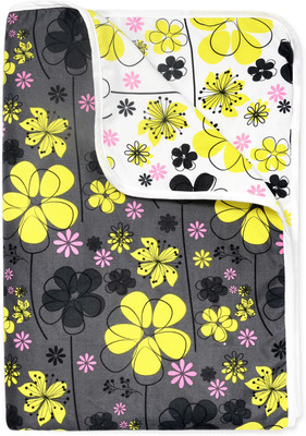 Divine Casa Printed Single Dohar for  AC Room(Microfiber, Black and Yellow)