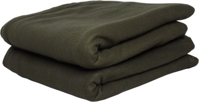 HOMIEE Solid Single Fleece Blanket for  Heavy Winter(Polyester, Green)