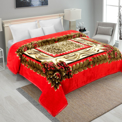 IWS Self Design Double Mink Blanket for  Mild Winter(Polyester, Multicolor)