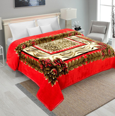 IWS Self Design Double Mink Blanket for  Mild Winter(Polyester, Multicolor)