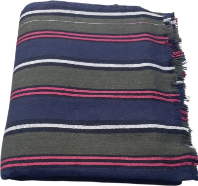 chadar for single bed patta Striped Single Throw for  AC Room(Poly Cotton, olive)