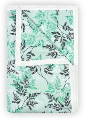 Divine Casa Floral Single AC Blanket for  AC Room(Cotton, Light Blue)