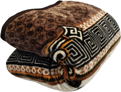 HOMIEE Floral Double Mink Blanket for  Heavy Winter(Polyester, Brown Sh-01)
